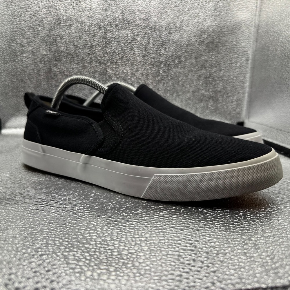 Size 10 Oakley B1B Classic Black Canvas Mens Comfort Slip On Shoes FOF100052-02E